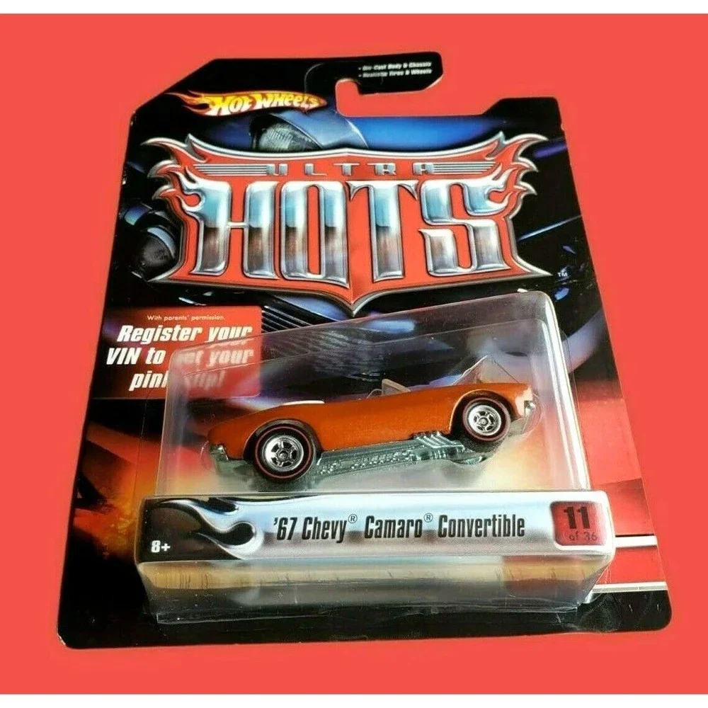 2006 Hot Wheels Ultra Hots '67 Chevy Camaro Convertible W/ Real Riders Orange